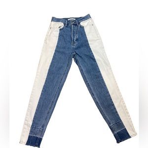 PacSun Blue and White Ultra High Rise Slim Size 24